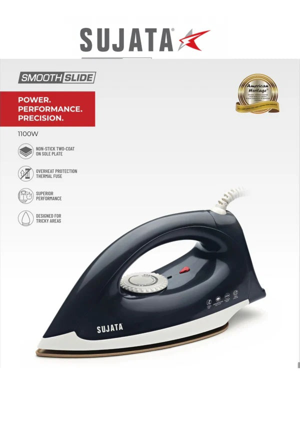 SUJATA Smooth Slide 1100watt 1100 W Dry Iron (MIDNIGHT BLUE)