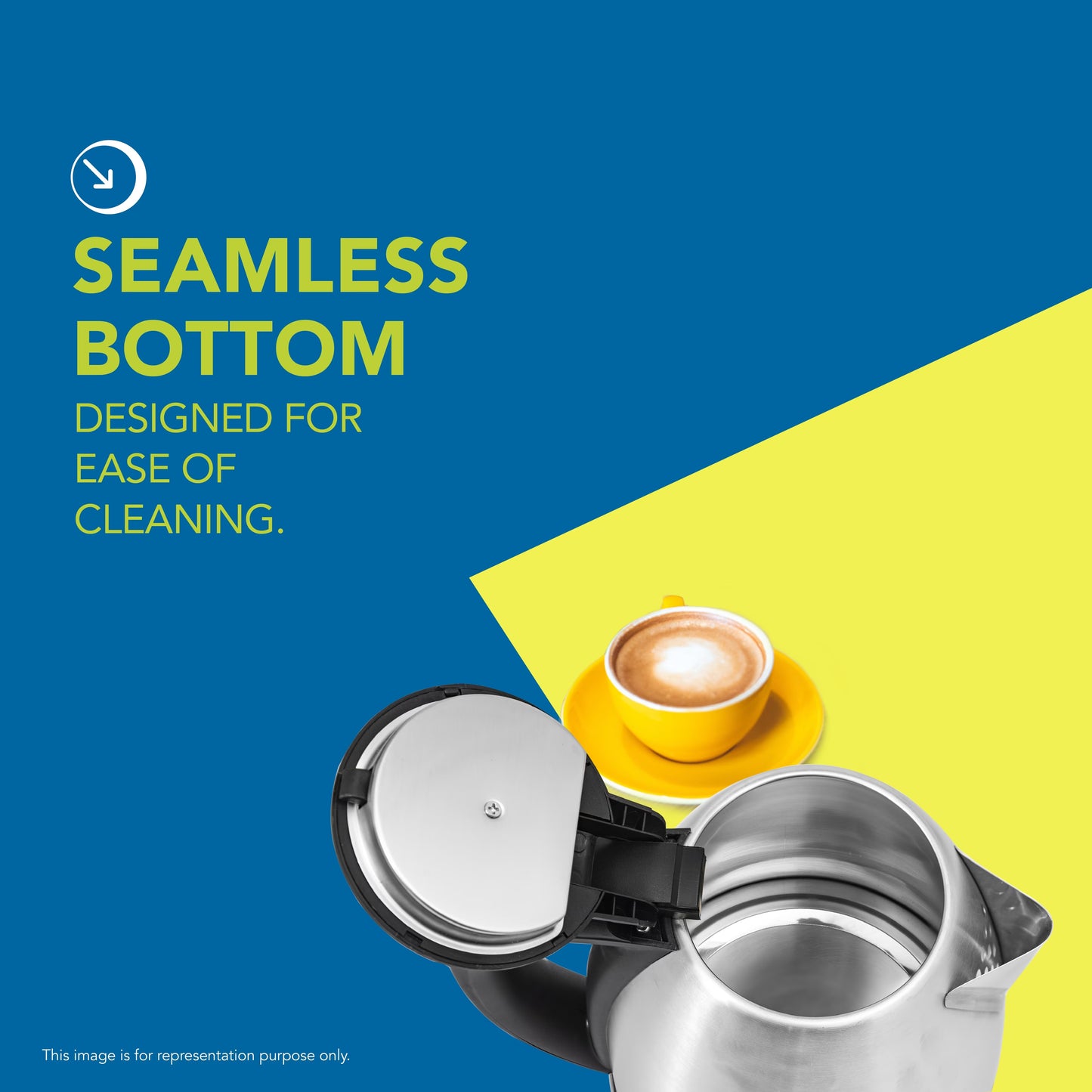 Kelvinator KEKS00118, 1.8 Liters, 1200 Watts, Stainless Steel Interior Electric Kettle, Water Level Indicator, LED Light, Dry Boil Protection, Auto Shut-off, 2 Years Warranty, Silver