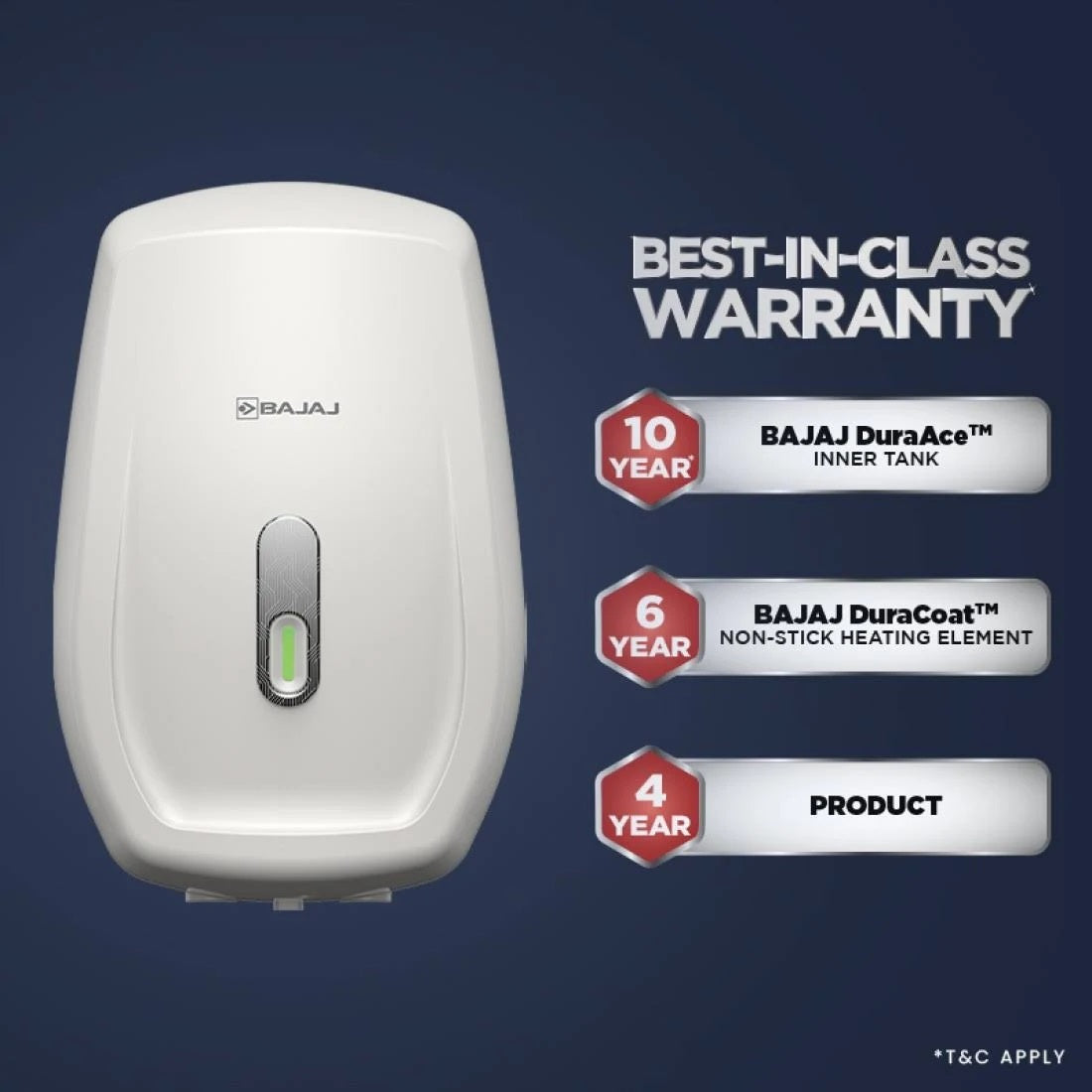 Bajaj Shield Series Aerono Instant Water heater | Duracoat Non-stick heating element with 6years warranty | Shock resistant & rust proof (3 Litre, 3 kw)