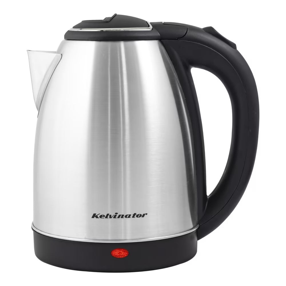 Kelvinator KEKS00118, 1.8 Liters, 1200 Watts, Stainless Steel Interior Electric Kettle, Water Level Indicator, LED Light, Dry Boil Protection, Auto Shut-off, 2 Years Warranty, Silver