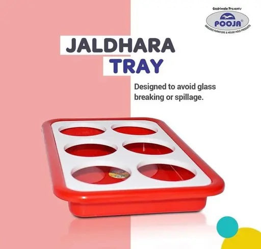 Bharat Jaldhara Glass Holding Tray Plastic Foldable - 6 Glasses Capacity