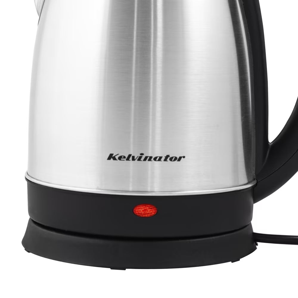 Kelvinator KEKS00118, 1.8 Liters, 1200 Watts, Stainless Steel Interior Electric Kettle, Water Level Indicator, LED Light, Dry Boil Protection, Auto Shut-off, 2 Years Warranty, Silver