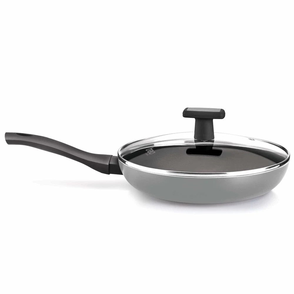 MILTON Pro cook Black Pearl Induction Fry Pan with Glass Lid, 24 cm / 1.8 Litre | 1 Year Warranty