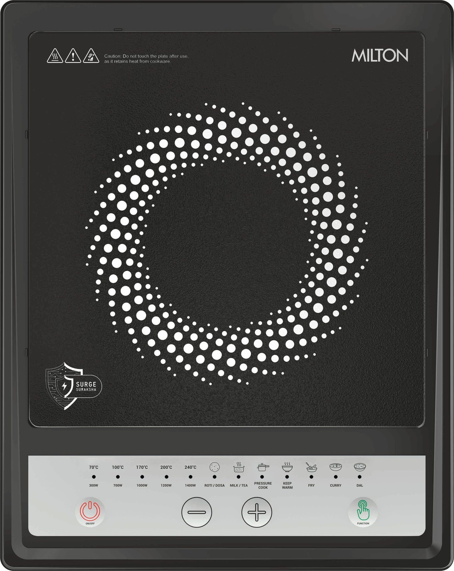 Milton Elio Induction Cooktop 1400Watts With 7 Auto Cook Functions || Suge Suraksha Featured Advance Level Safety Induction Cootop || 3 Years Warranty On Coil