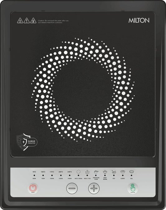 Milton Elio Induction Cooktop 1400Watts With 7 Auto Cook Functions || Suge Suraksha Featured Advance Level Safety Induction Cootop || 3 Years Warranty On Coil