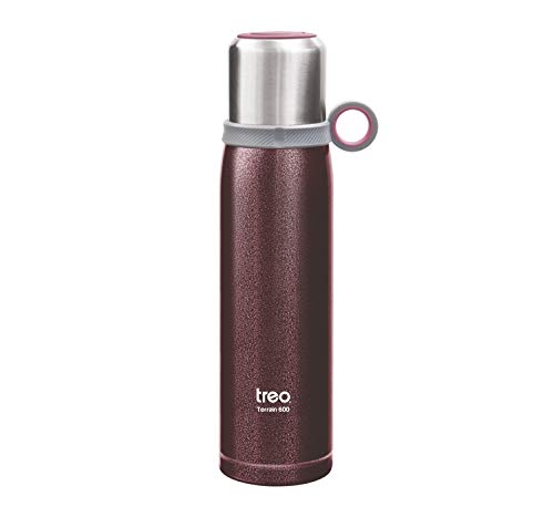 TREO by Milton Vaccum Double Steel Bottle Terrain 600Ml, Purple