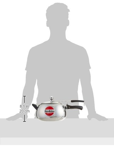 Hawkins 5 Litre Contura Pressure Cooker, Handi Inner Lid Cooker, Silver (HC50), Aluminium