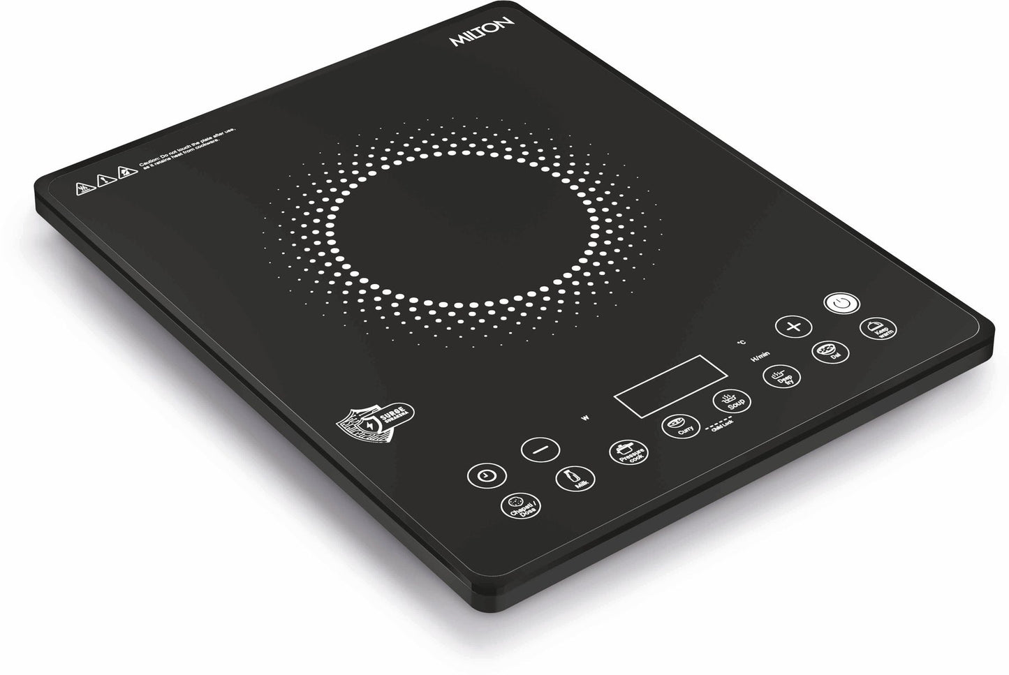 Milton Elio Elite Induction Cooktop 1600Watts || 5KV + Surge Protected Induction Cooktop, Heavy Duty Glass || Childlock Function || 3 Years Warranty On Coil