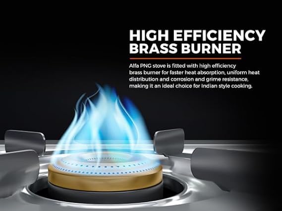 Surya Green Stainless Steel SB Brass 1 Burner With Sturdy Pan Support Responsive Knob full Stainlees Steel stove Manual (pack of 1) 1 Burner