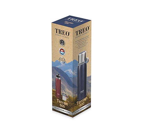 TREO by Milton Vaccum Double Steel Bottle Terrain 600Ml, Purple