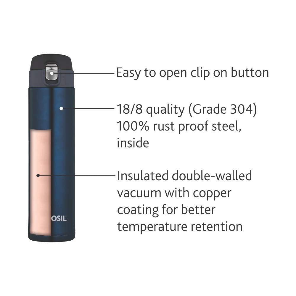 Hydra Nova 500 ml Stainless Steel Water Bottle | Double Wall Vacuum Insulated Flask | 16 Hours Hot and 18 Hours Cold | Bottle for Office, Gym, School, College | 1 Year Warranty, Titanium