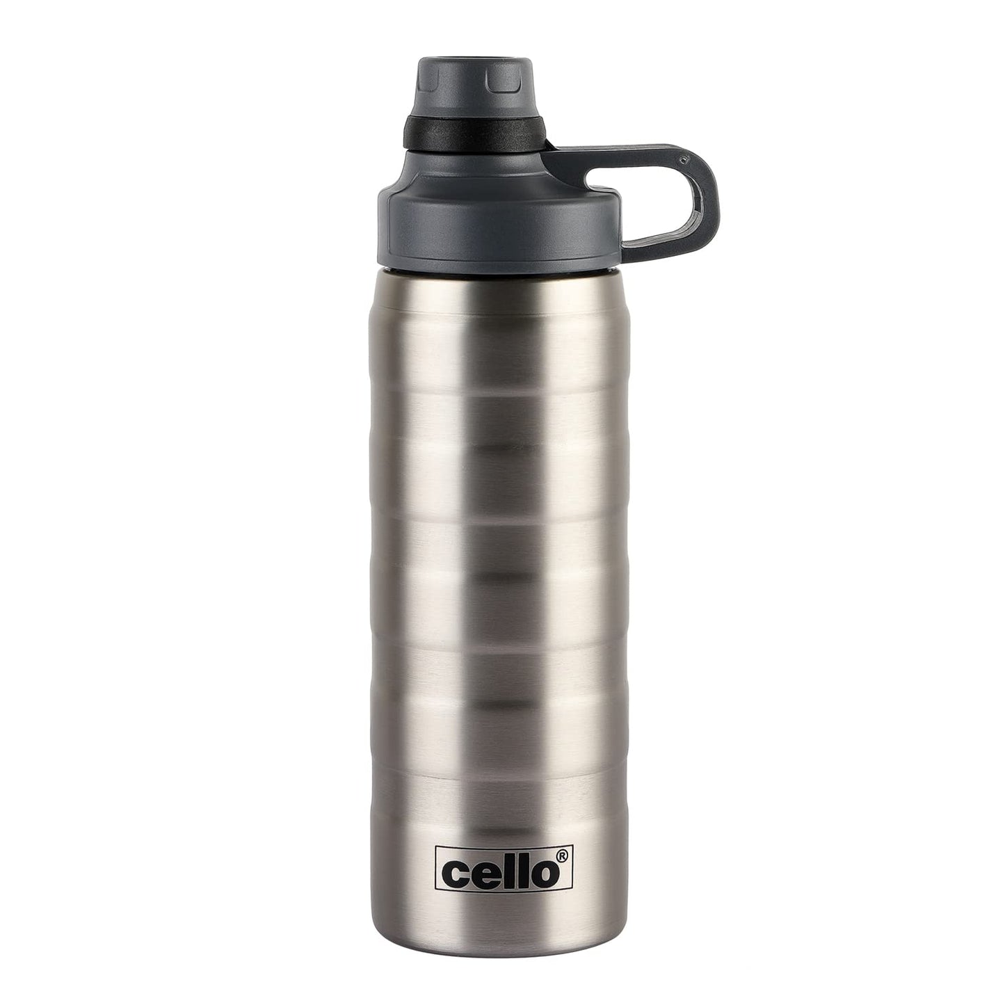 Cello Nitro Stainless Steel Vacuum Insulated Bottle, Hot and Cold, 600ml, Silver