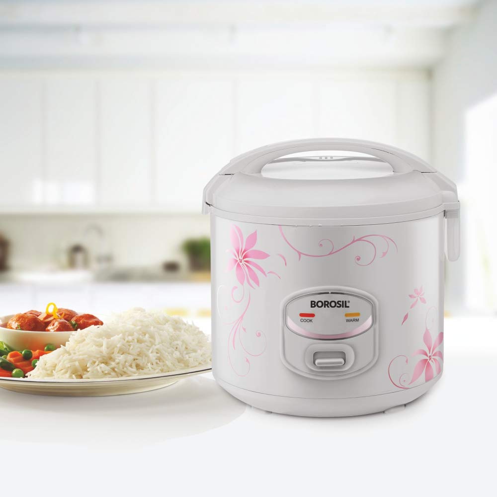 BOROSIL Pronto Deluxe II Electric Rice Cooker (1.8 L, White)