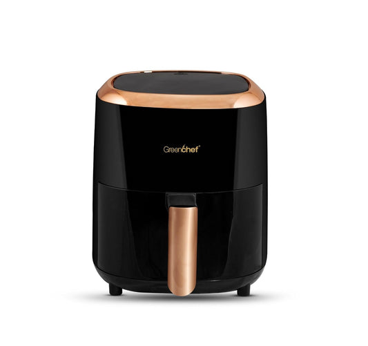 Greenchef Digital Air Fryer Frizzle with Touch Panel, uses up to 90% less fat, 8 Pre-set Menu, 1200W, 4.2 Liter (Black), Large