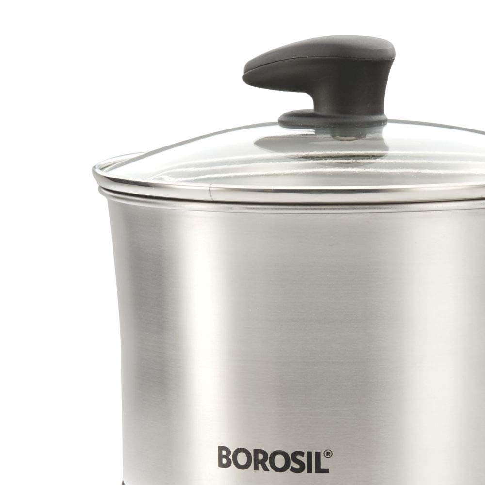 Borosil Omni 1.5 L Electric Kettle with Egg Tray, Stainless Steel Inner Body, Boil Water For Tea, Coffee, Soup, Silver