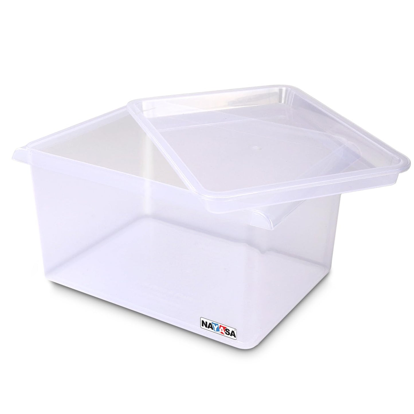Nayasa Stack N Store Set Of 2 | 5 Ltrs | Plastic Storage Boxes With Lid | Side Handle | Stackable Boxes | Can Be Used For Multipurpose Storage | Strong And Durable Quality | Clear