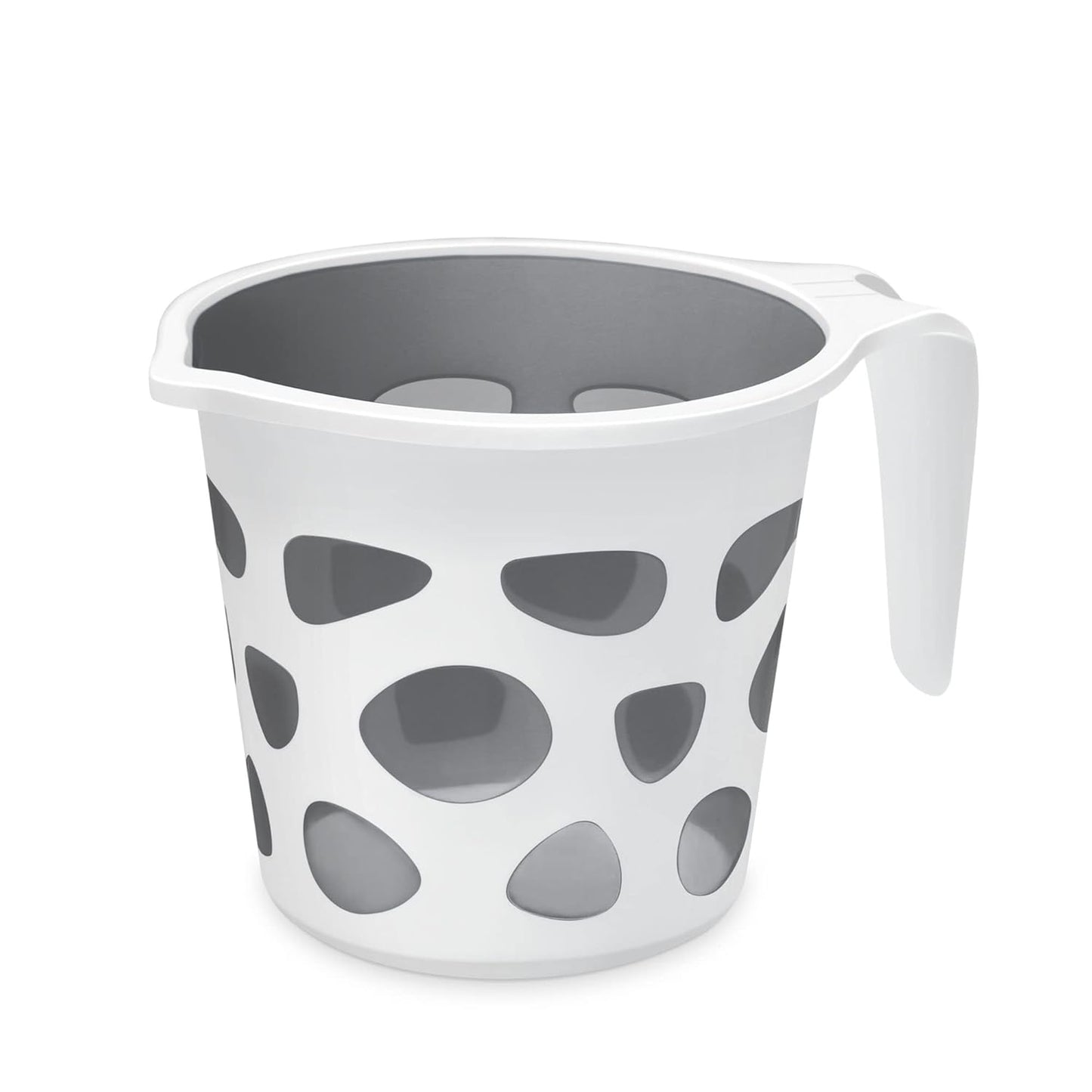 MILTON Duplex Spa 3 Piece Set, Grey | 25 litres Bucket with Mug & Stool | Bathroom Accessory Set(Plastic)