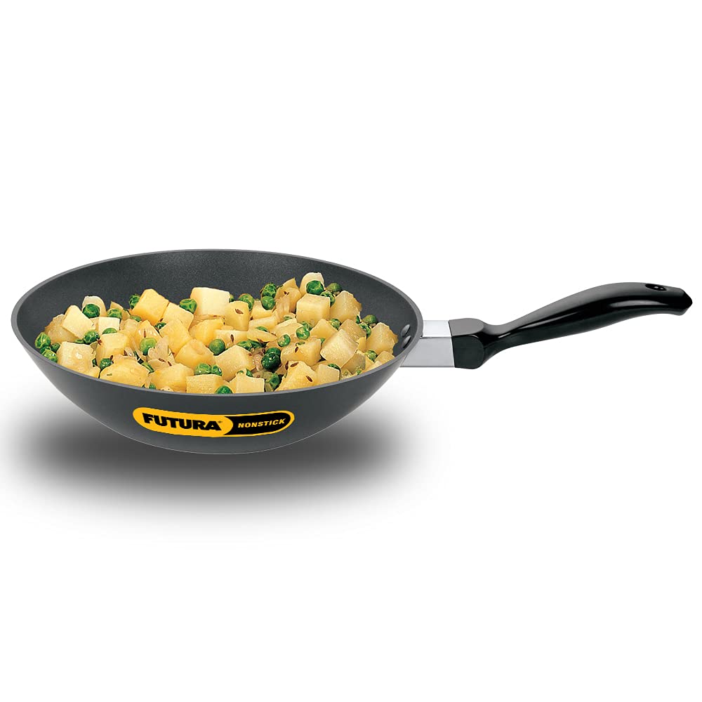 Hawkins Futura Nonstick Deep-Fry Pan (Stir-Fry Pan) 2 L, 26 cm, 3.25 mm (Black) (NDL20)