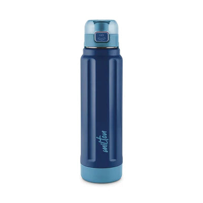 Milton Taurus 900 Steel Thermoware, Inner Stainless Steel, Cold PU Insulated, Leak Proof Water Bottle for School Kids, Office, Gym, Easy to Carry Handle, 665 ml, Black