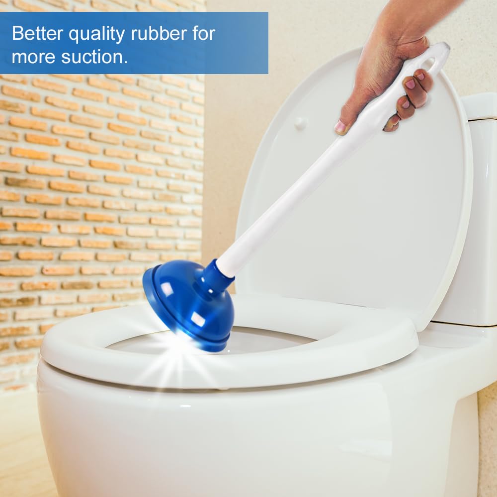 Cello Kleeno Max Multifunctional Plunger | Enhanced Pressure, Fit, and Suction | Plastic Handle For Comfortable Grip | Compact Design with Ergonomic Handle and Long-Lasting Durability | Blue