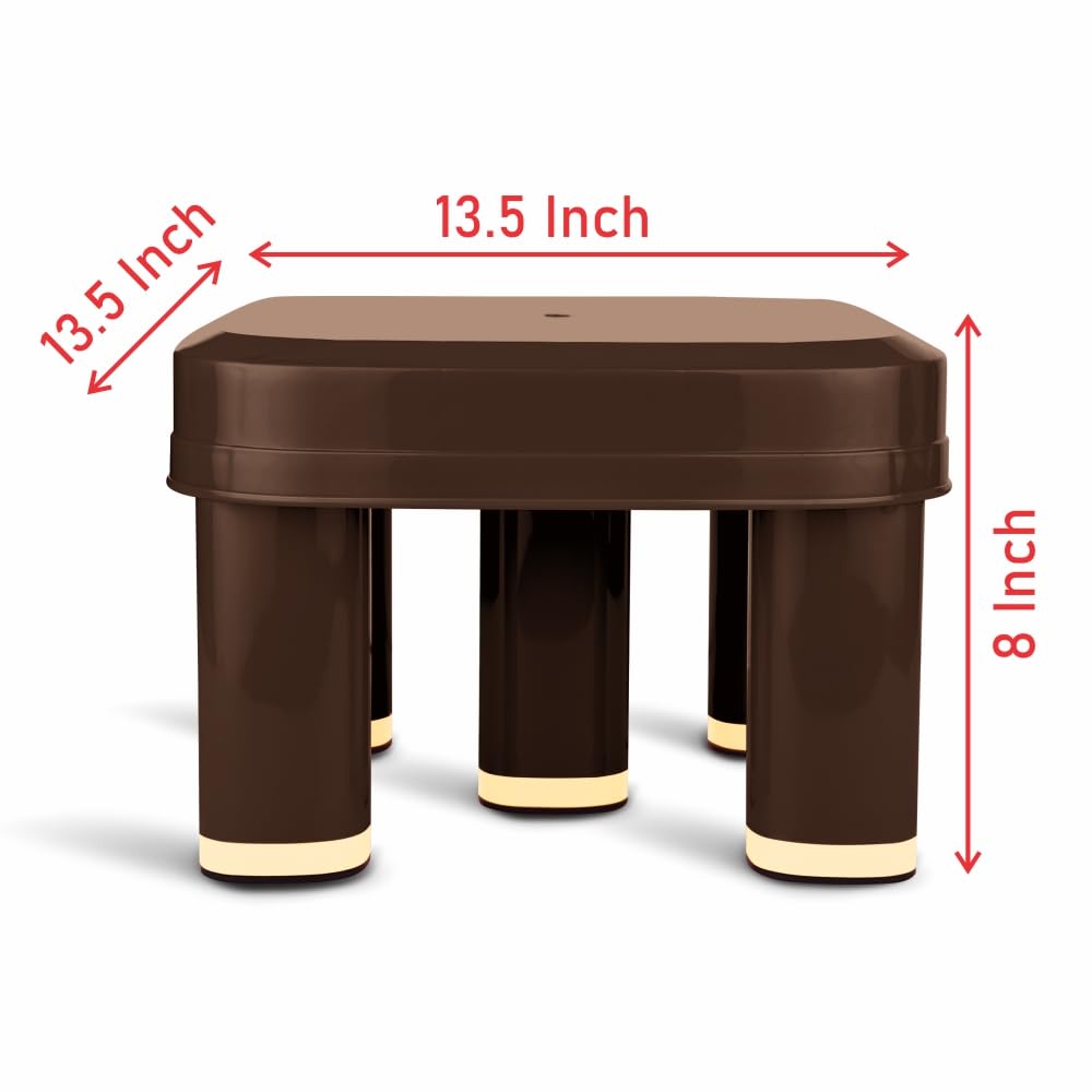 Asian Plastowares - Hefty Stool 5 Legs for Bathroom | Multipurpose Stool for Washroom, Home, Kitchen| Comfort Seating | Plastic Stool | Durable |Anti-Skid Design |Multicolour | Medium Size