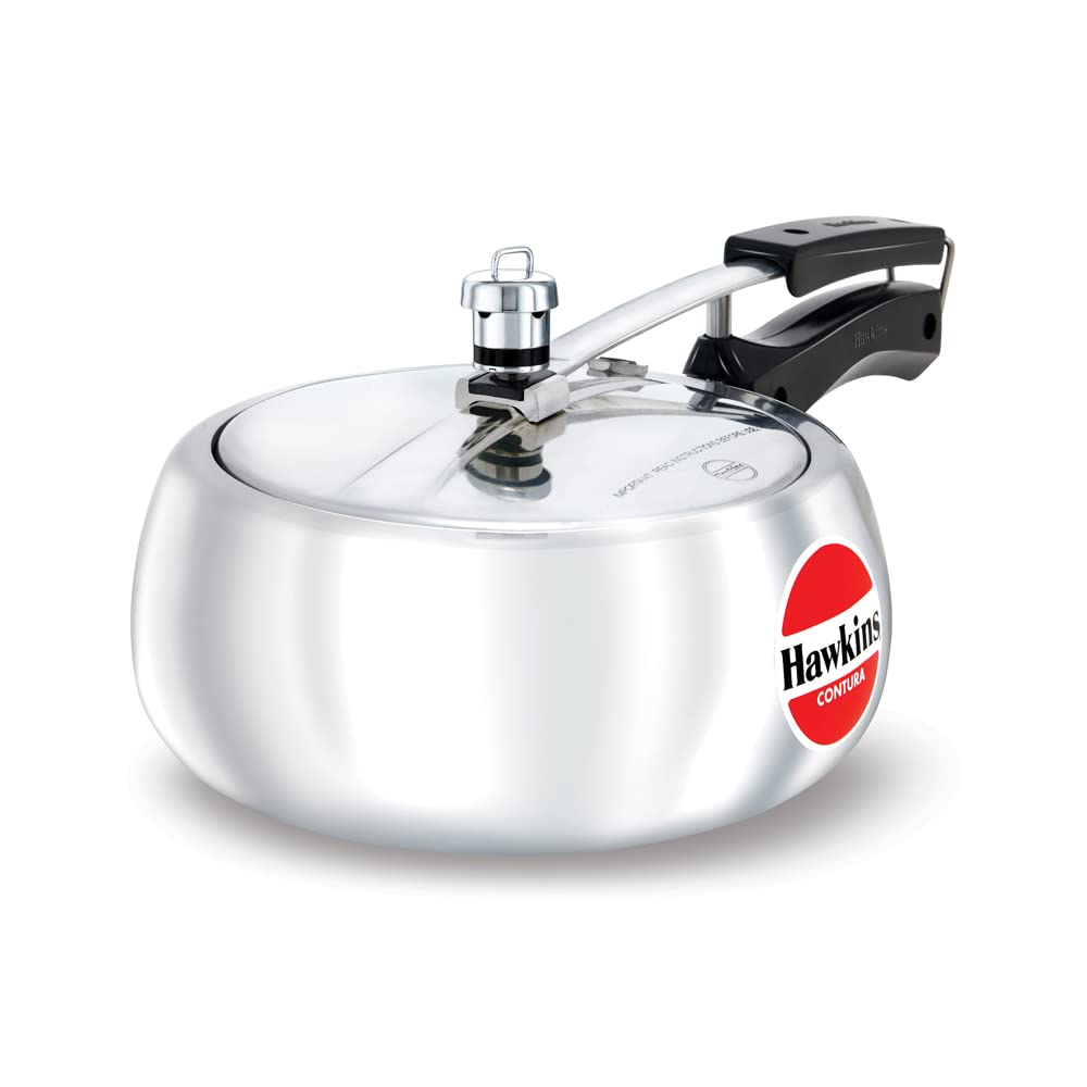 Hawkins 3.5 Litre Contura Pressure Cooker, Handi Inner Lid Cooker, Silver (HC35) Aluminium