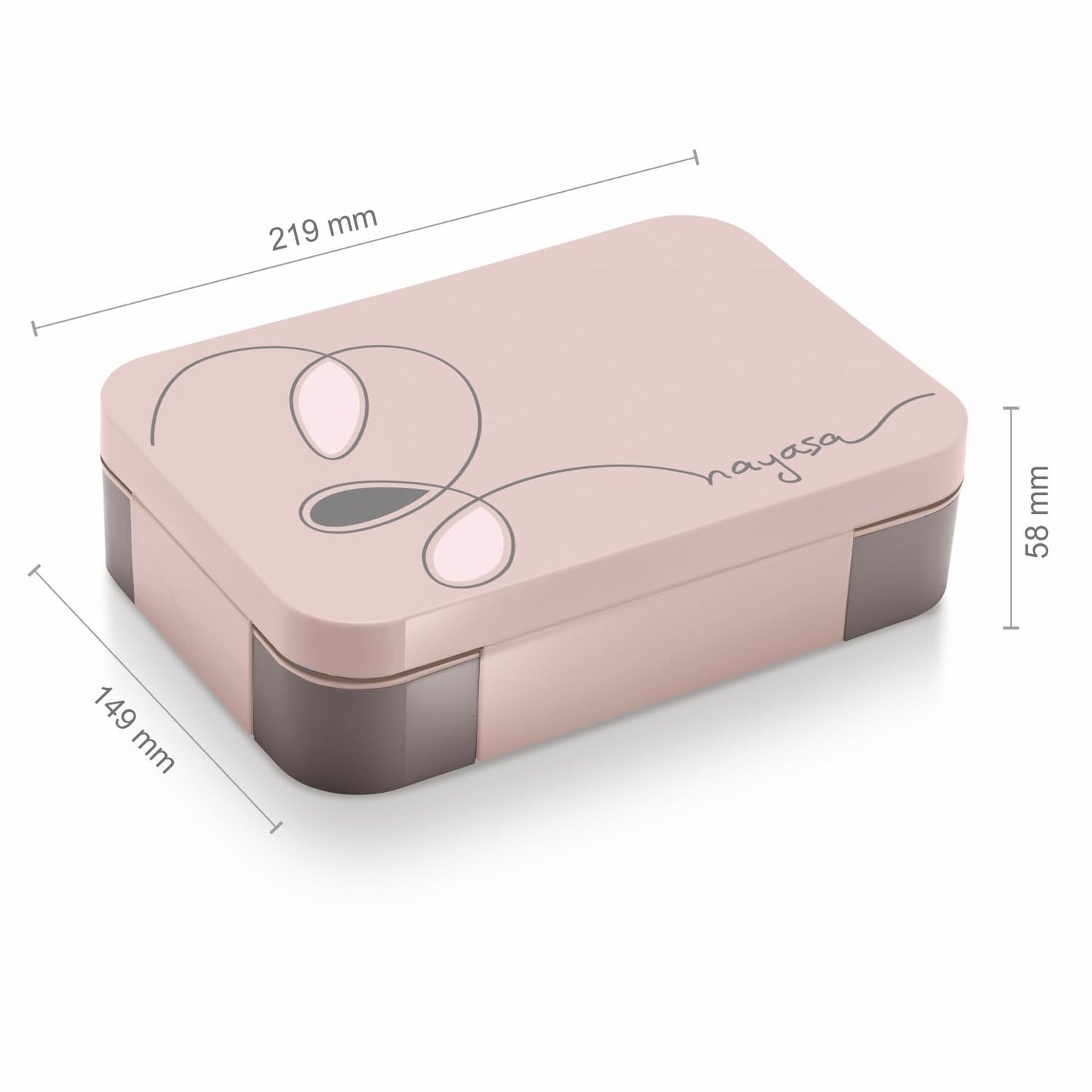 Nayasa Element Insulated Lunchbox | Stainless Steel Inner | Leakproof | Durable | Perfect for School Kids | Off White & Pink