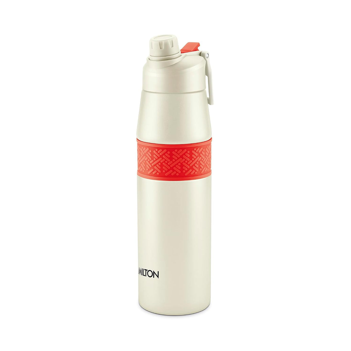 Milton Supertwin 900 Thermosteel Water Bottle 915 ml with Smart Dual Lid Design,Sip through Straw or Pop the cap for Quick Gulp, Hot & Cold,Leak Proof, ISI Certified,Vacuum Insulated,Office,Gym, Ivory