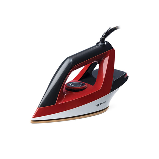 Bajaj Splendora 1100 Watts Dry Iron | German Coating Technology | Large LED Indicator | 360 Degree Swivel Cord | Cool Touch Body | 2-Yrs Warranty 【Red & Black】