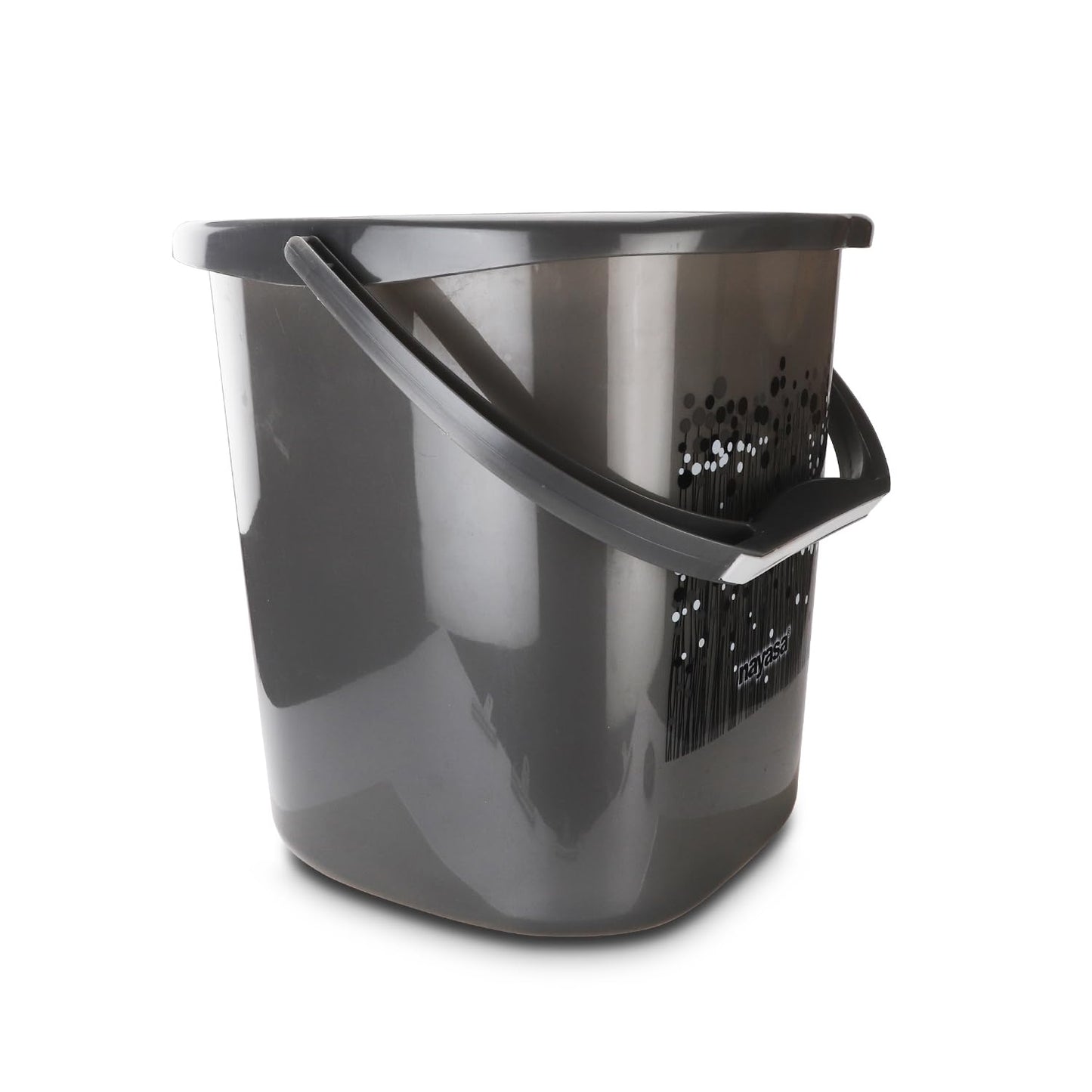 Nayasa Plastic Funk Bucket 20 LTR | Bathroom Bucket | SQUARE BUCKET for Bathroom | Bucket | Black