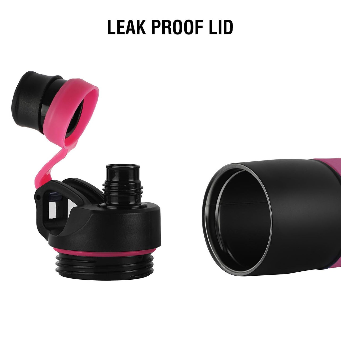 Cello Force Vacuum Insulated Flask | Hot and Cold Water Bottle with Anti-Slip Grip | Double Walled Sports Bottle for Travel, Home, Office, School | 700ml, Pink