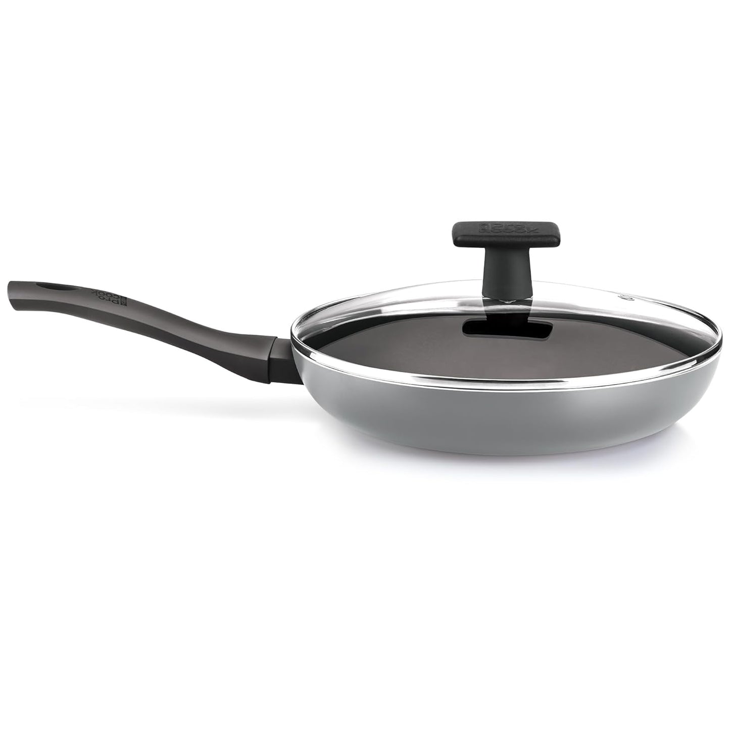 MILTON Pro cook Black Pearl Induction Fry Pan with Glass Lid, 28 cm /2.5 Litre | 1 Year Warranty