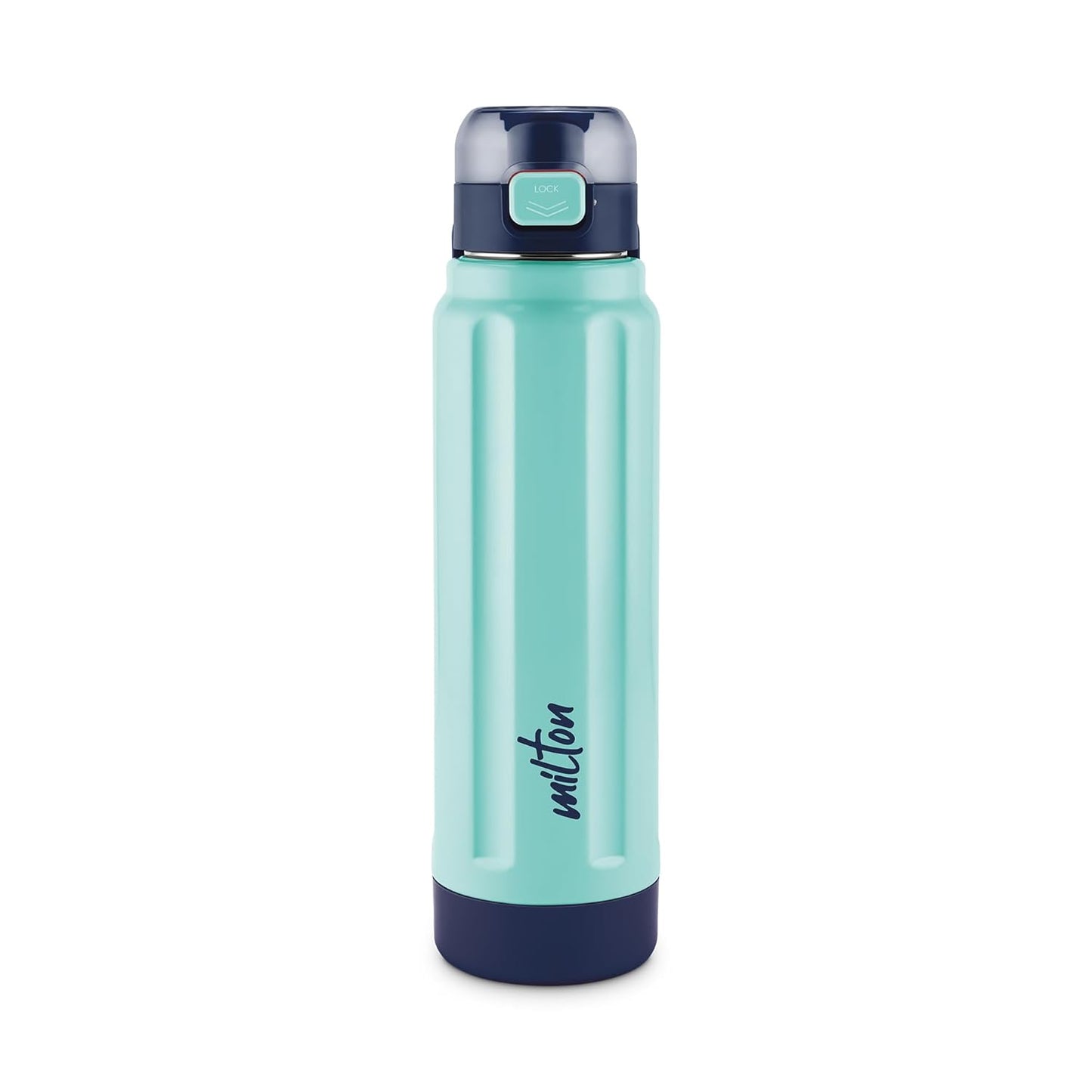 Milton Taurus 900 Steel Thermoware, Inner Stainless Steel, Cold PU Insulated, Leak Proof Water Bottle for School Kids, Office, Gym, Easy to Carry Handle, 665 ml, Light Blue