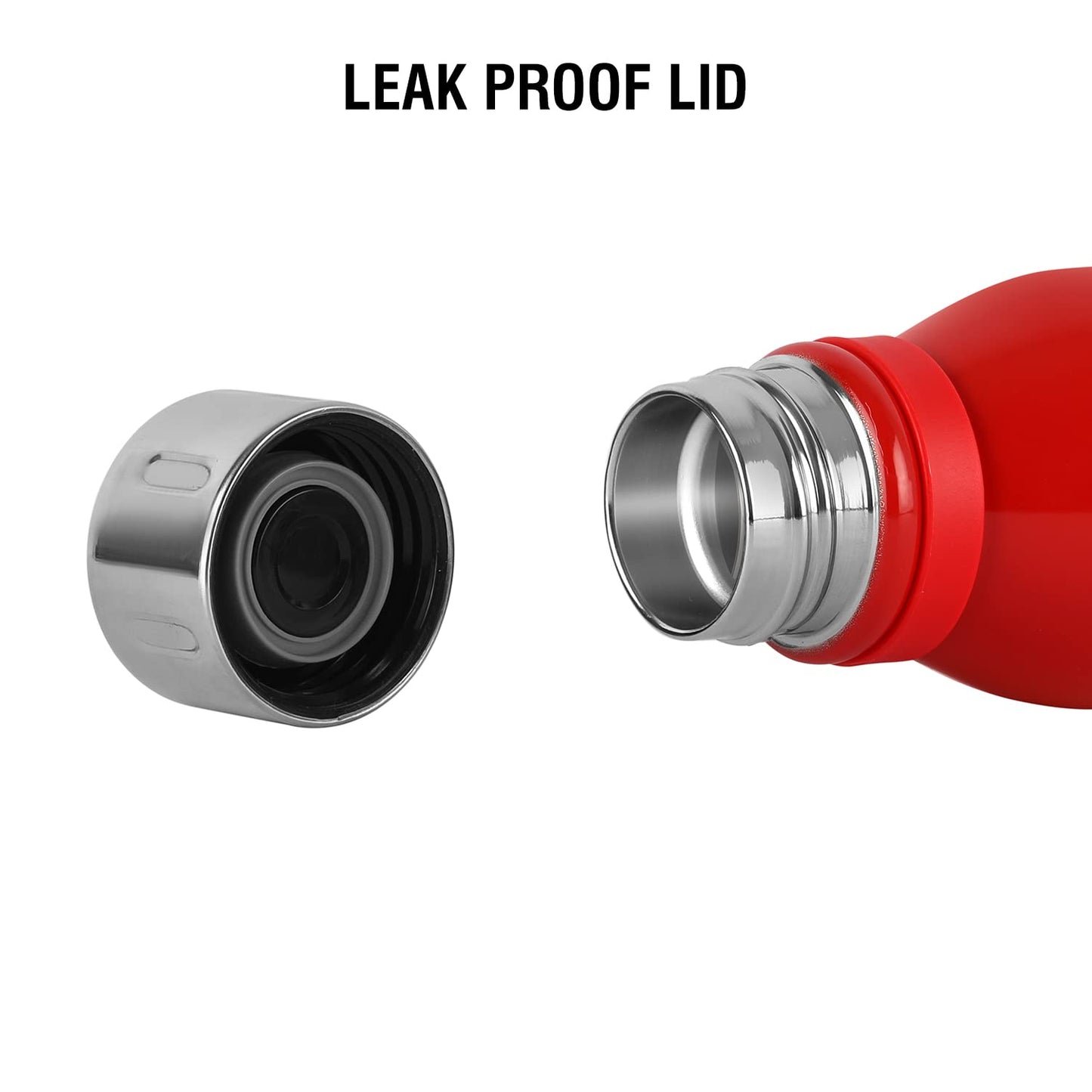 Cello Bentley Stainless Steel Flask, 800ml, Red | 24 Hours Hot and Cold Thermoflask | Leak Proof & Screw Top Lid | Ideal for Office, Gym, Home, Kitchen, Hiking, Trekking, Travel Bottle