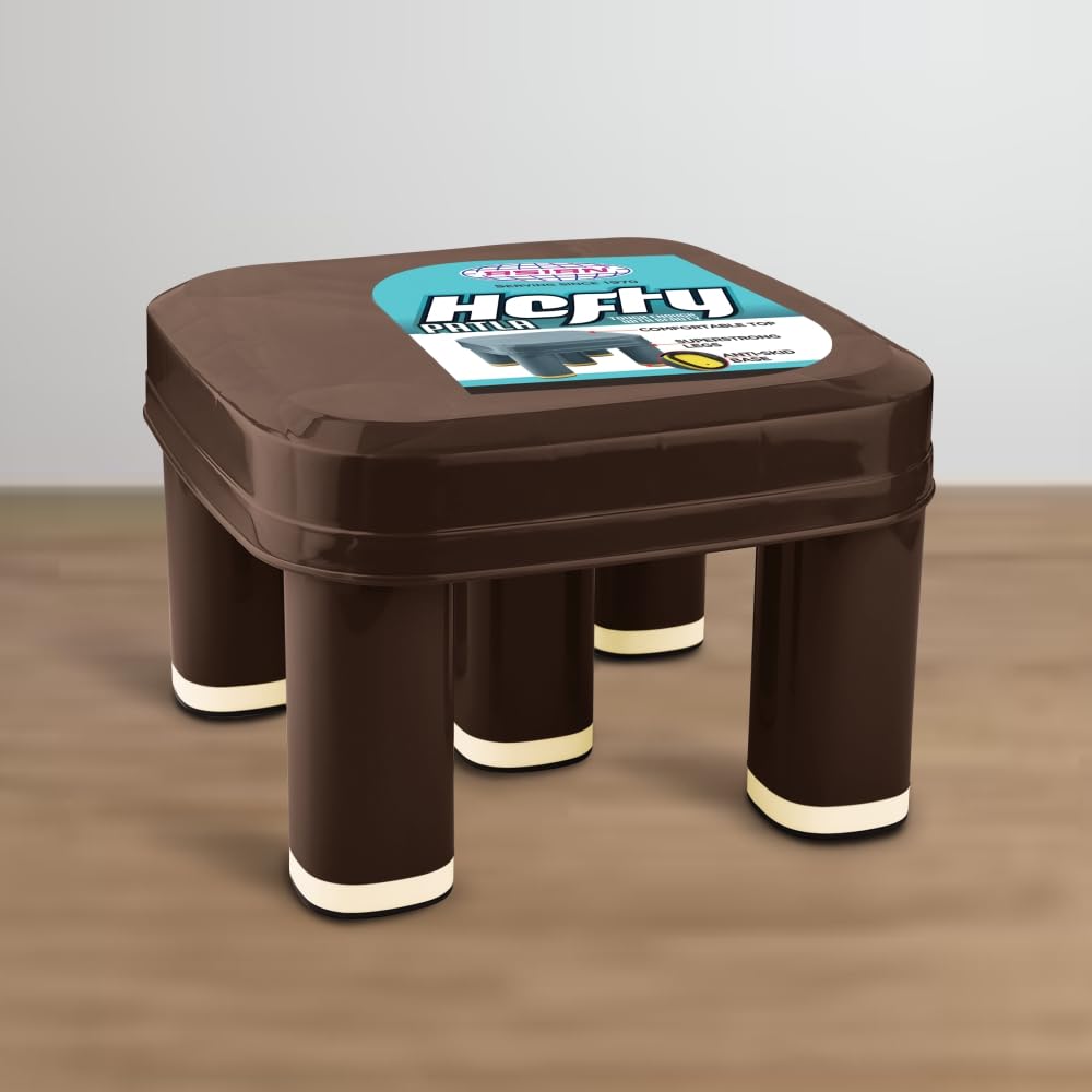 Asian Plastowares - Hefty Stool 5 Legs for Bathroom | Multipurpose Stool for Washroom, Home, Kitchen| Comfort Seating | Plastic Stool | Durable |Anti-Skid Design |Multicolour | Medium Size