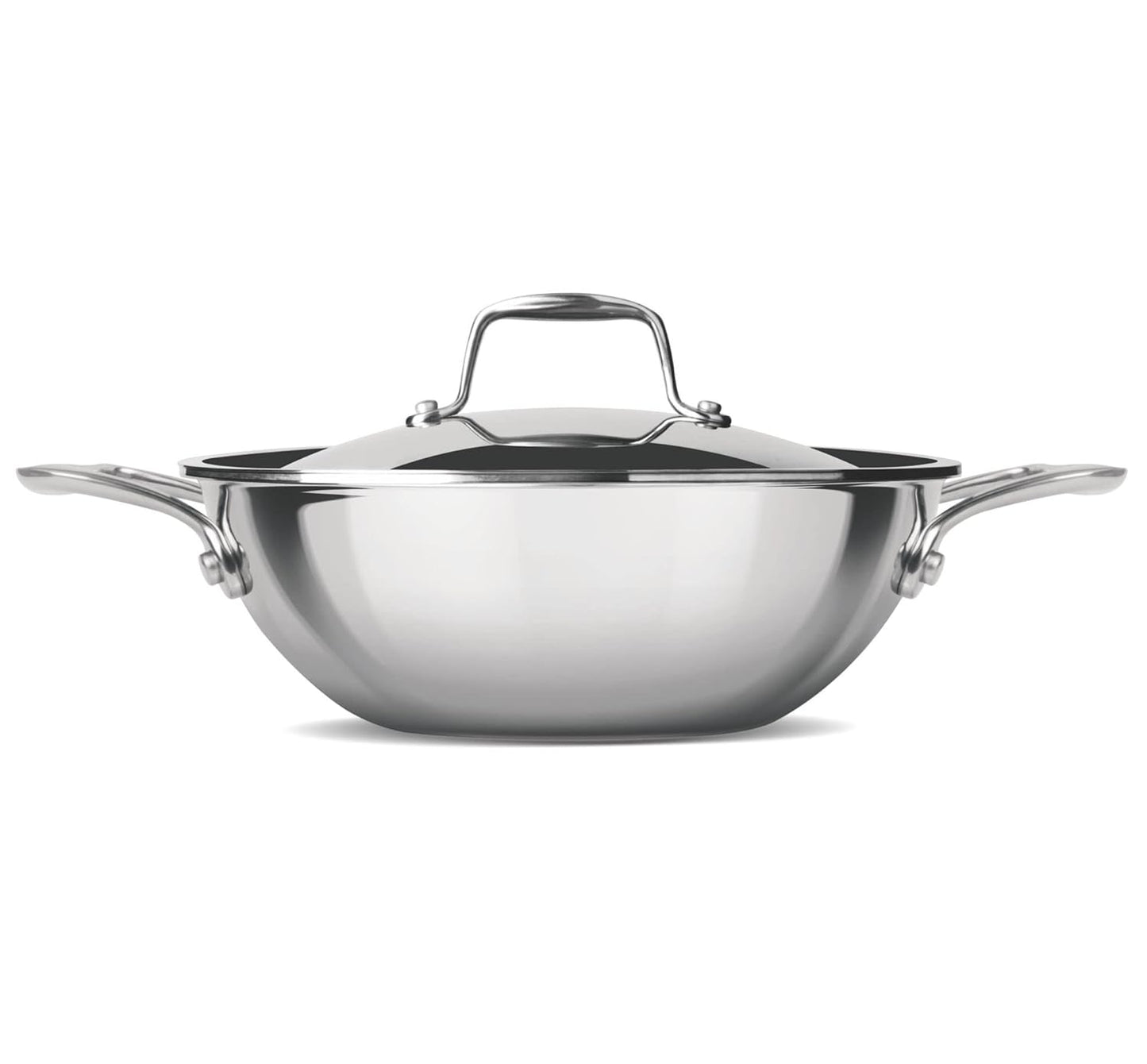 MILTON Pro cook TriPly Stainless Steel 24 cm Kadai with Lid, 2.6 litres, 3 Layer Kadhai for Cooking, Induction Bottom and Gas Stove Ready Cookware, Easy to Clean, 3 Years Warranty