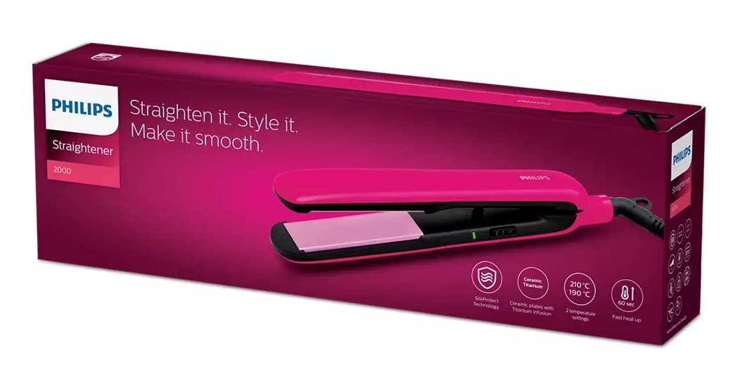 PHILIPS BHS393/00 Hair Straightener with SilkProtect Technology - Pink