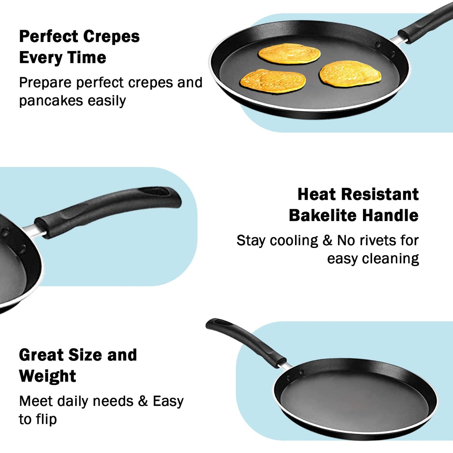 Pigeon by Stovekraft Aluminium Non-Stick Forged Flat Tawa 280, Black, 26 cm
