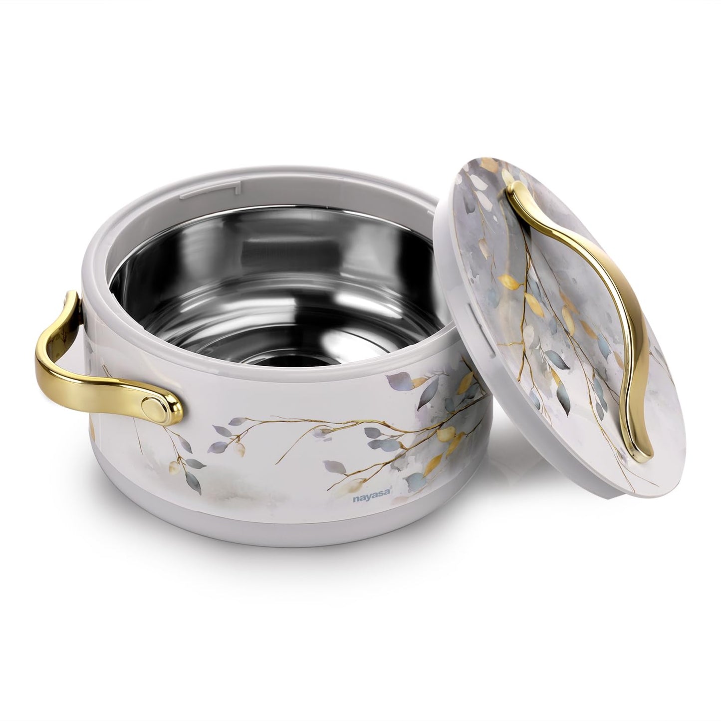 Nayasa Bethany Insulated Inner Stainless Steel Casserole- 2000 ML | Serving Bowl with Lid | Hot Pot for Kitchen | Roti Box | Grey