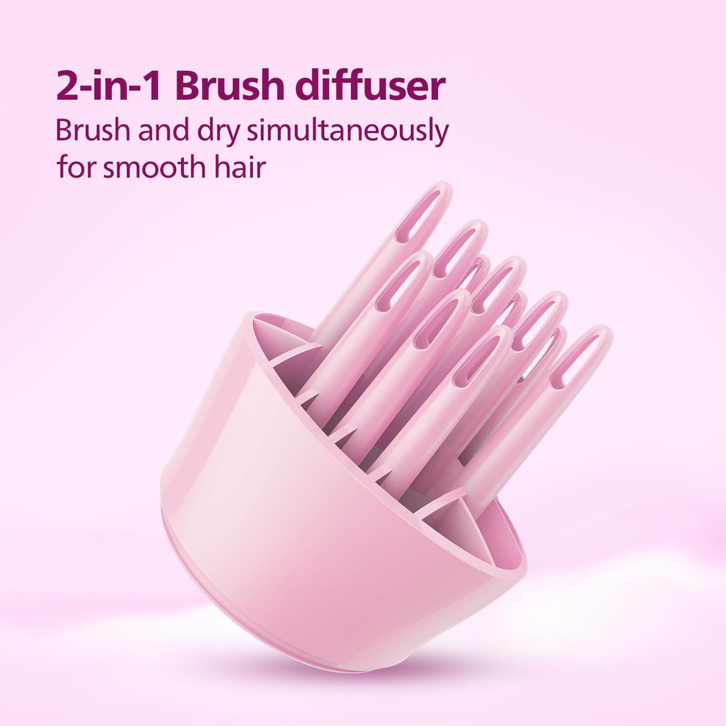 Philips Hair Dryer Bhc017/00 Thermoprotect 1200 Watts with Air Concentrator + Diffuser Attachment - Pink