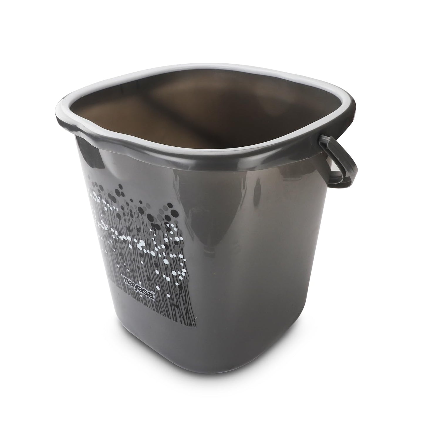 Nayasa Plastic Funk Bucket 20 LTR | Bathroom Bucket | SQUARE BUCKET for Bathroom | Bucket | Black