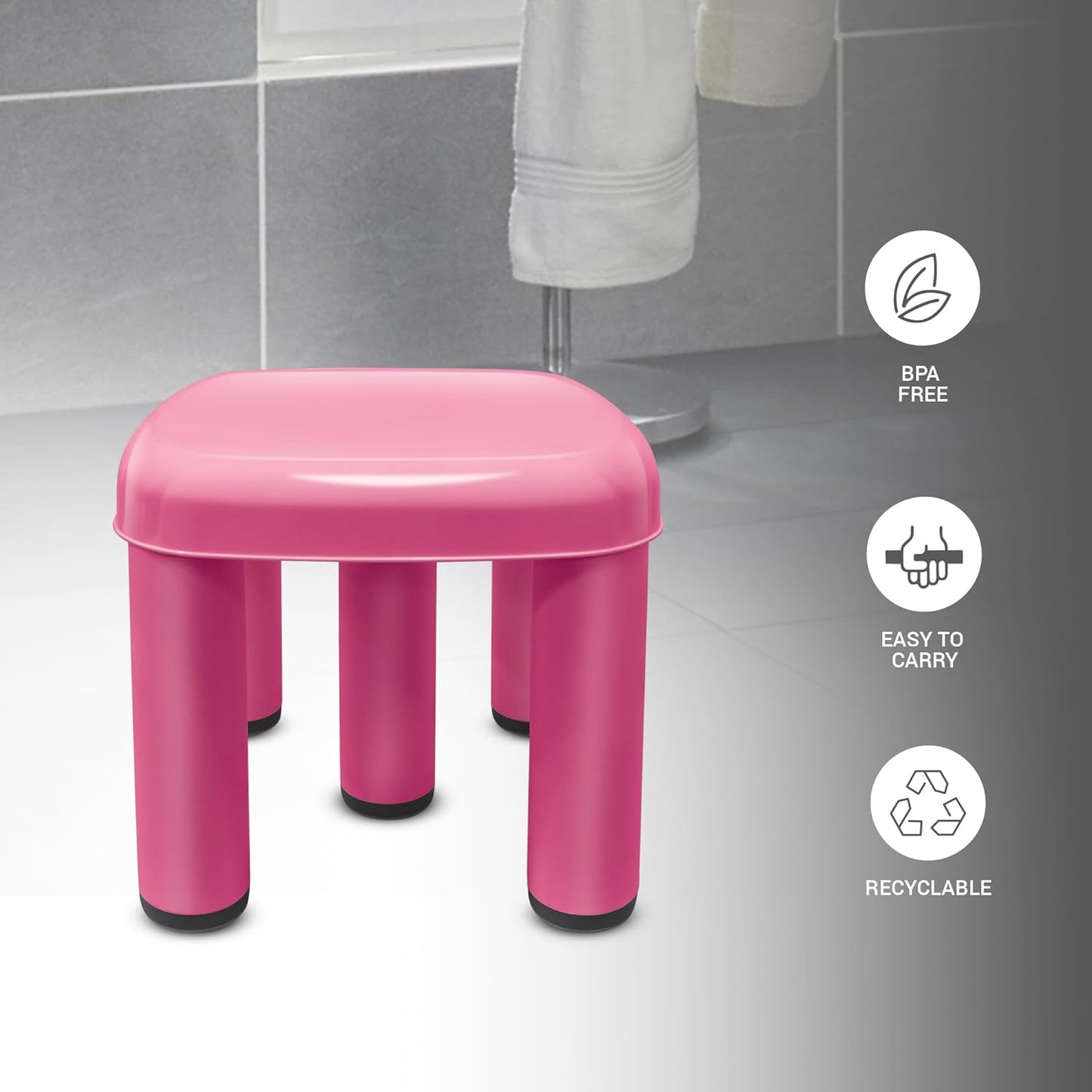 Milton BIG HARDY PATLA - Large, Pink | Comfortable Seating | Anti Skid Grip | 5 Leg Base | BPA Free | Recyclable