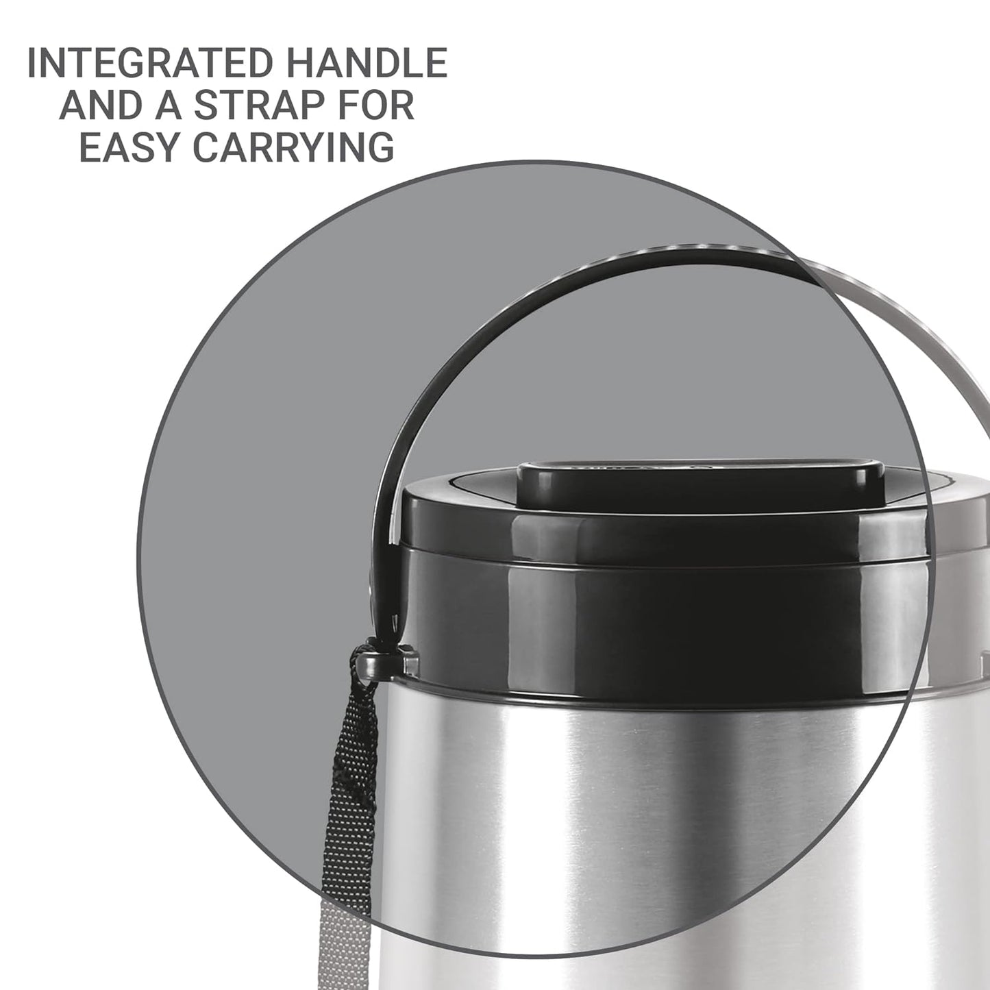 MILTON Steel Classic 3 Tiffin with Lifter, 3 Container, 300 ml Each, Silver | PU Insulated | Food Grade | Easy to Carry | Hot & Cold | Office | Outdoors | Food Grade