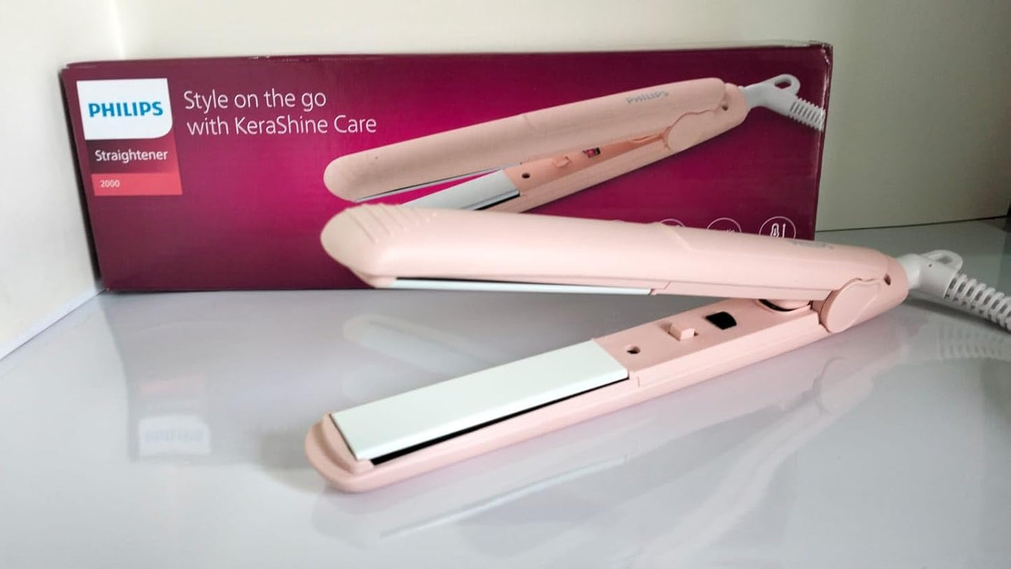 Philips BHS286/00 New Keratin Infused Ceramic Plates Travel Friendly Straightener