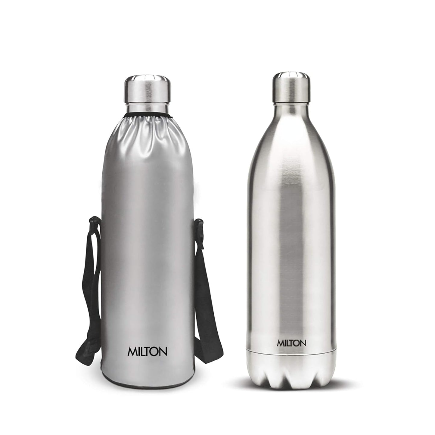 Milton Duo DLX 1800 Thermosteel Water Bottle 1.8 Litre, 24 Hr Hot and Cold I Leak Proof Lid, ISI Certified I Vacuum Insulated I for Office, Gym, School I Silver