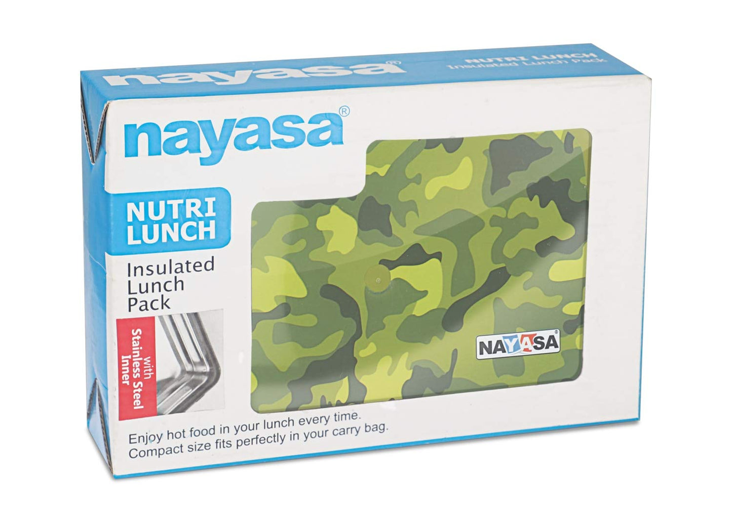 Nayasa Nutri Army Deluxe Insulated Lunch Box with S/S Inner & S/S Container