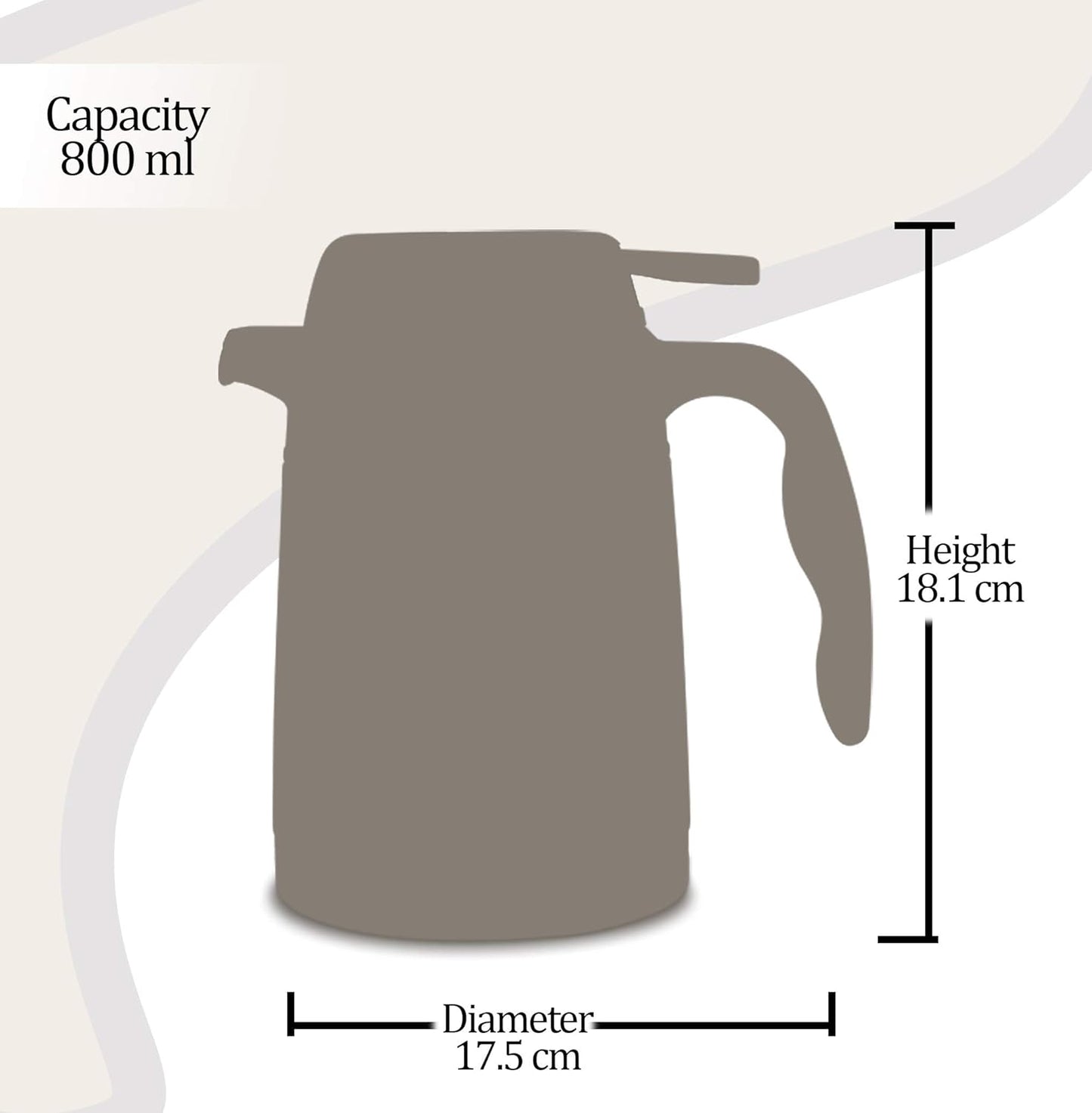 Milton Astral KETTLE Thermosteel Hot and Cold Flask, Steelplain - 800