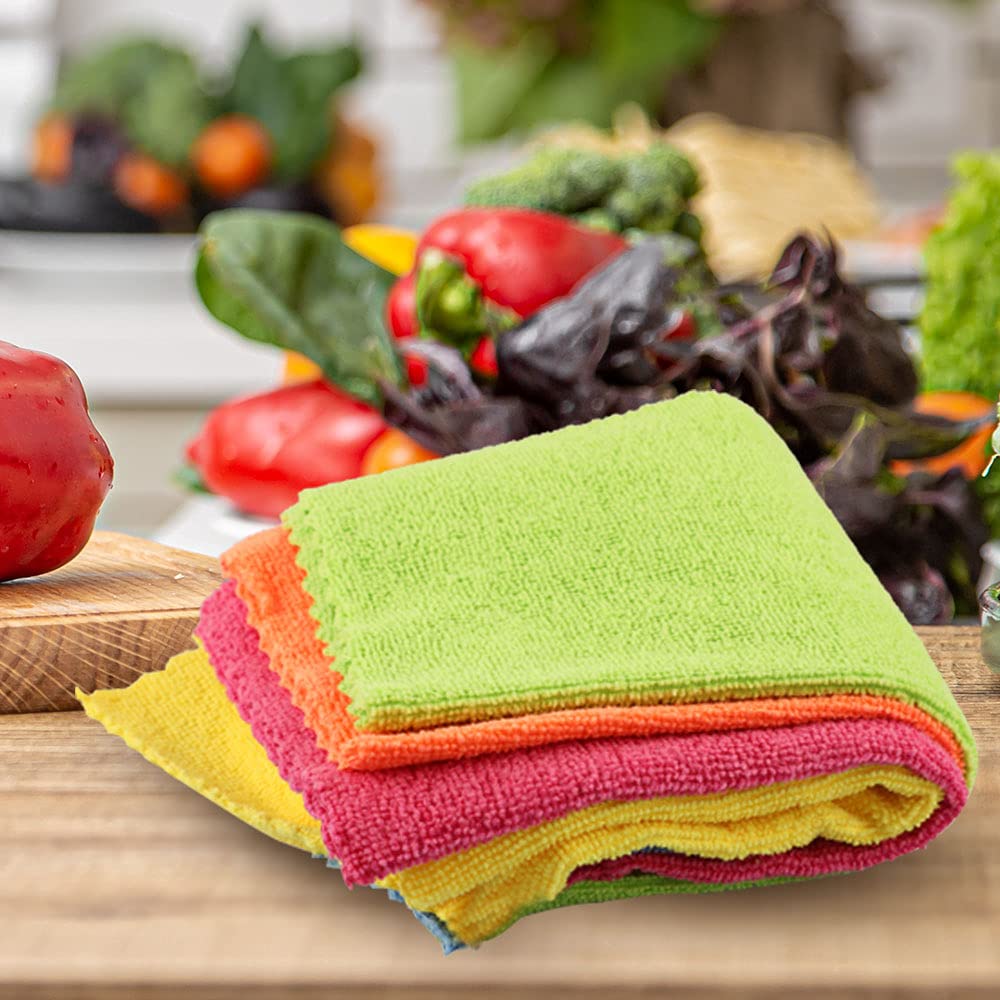 Kleeno Cello Microfiber Multipurpose Cloth | Ideal for All Surfaces | Durability & Machine Washable | Microfiber Cloth for Car, Bike & Kitchen Cleaning | Ecofriendly | Multicolour |Set of 5