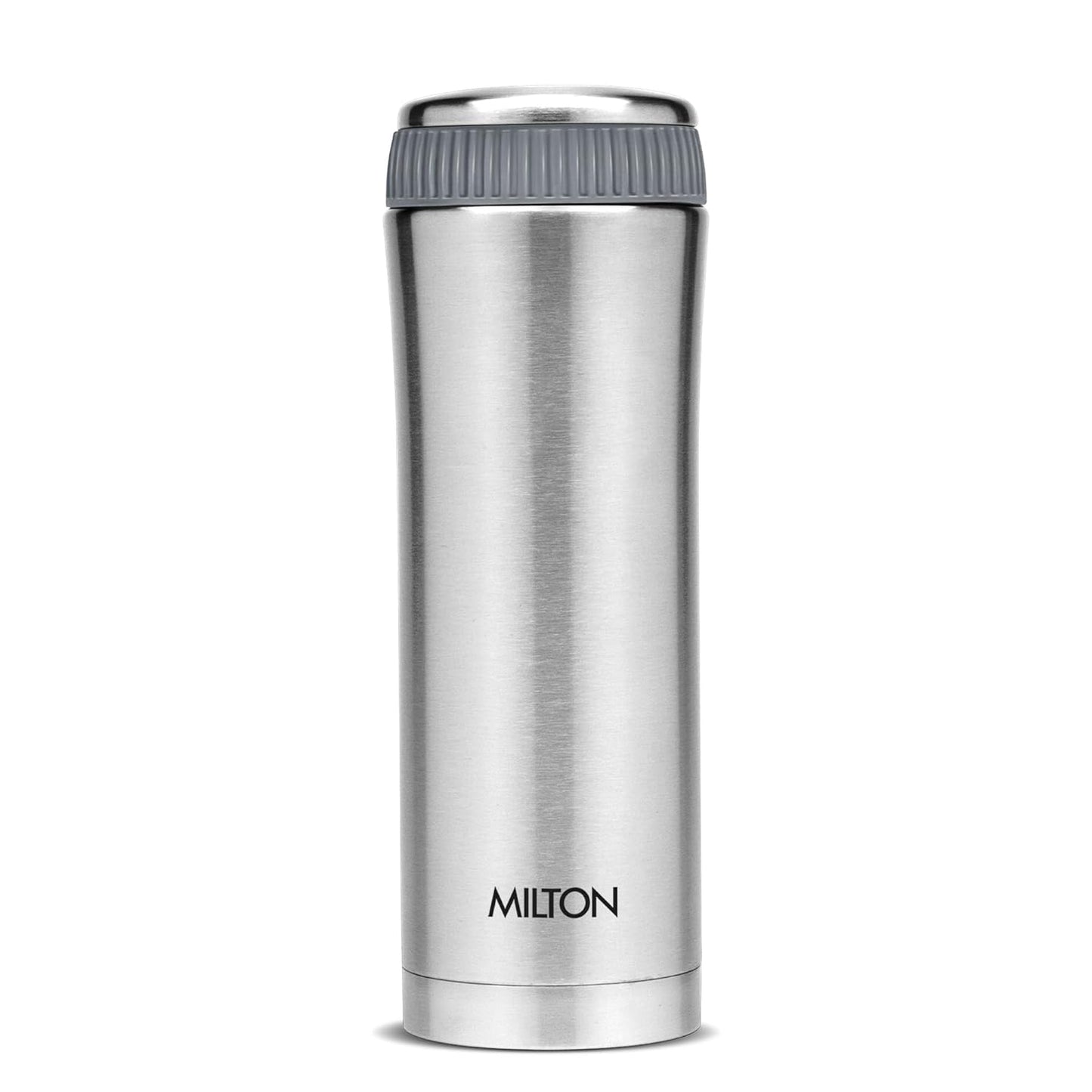 Milton Optima 500 Thermosteel Hot and Cold Flask, 460 ml, Silver | ISI Certified | Vacuum Insulated | Rust Proof | Leak Proof | Tea | Coffee | Juice