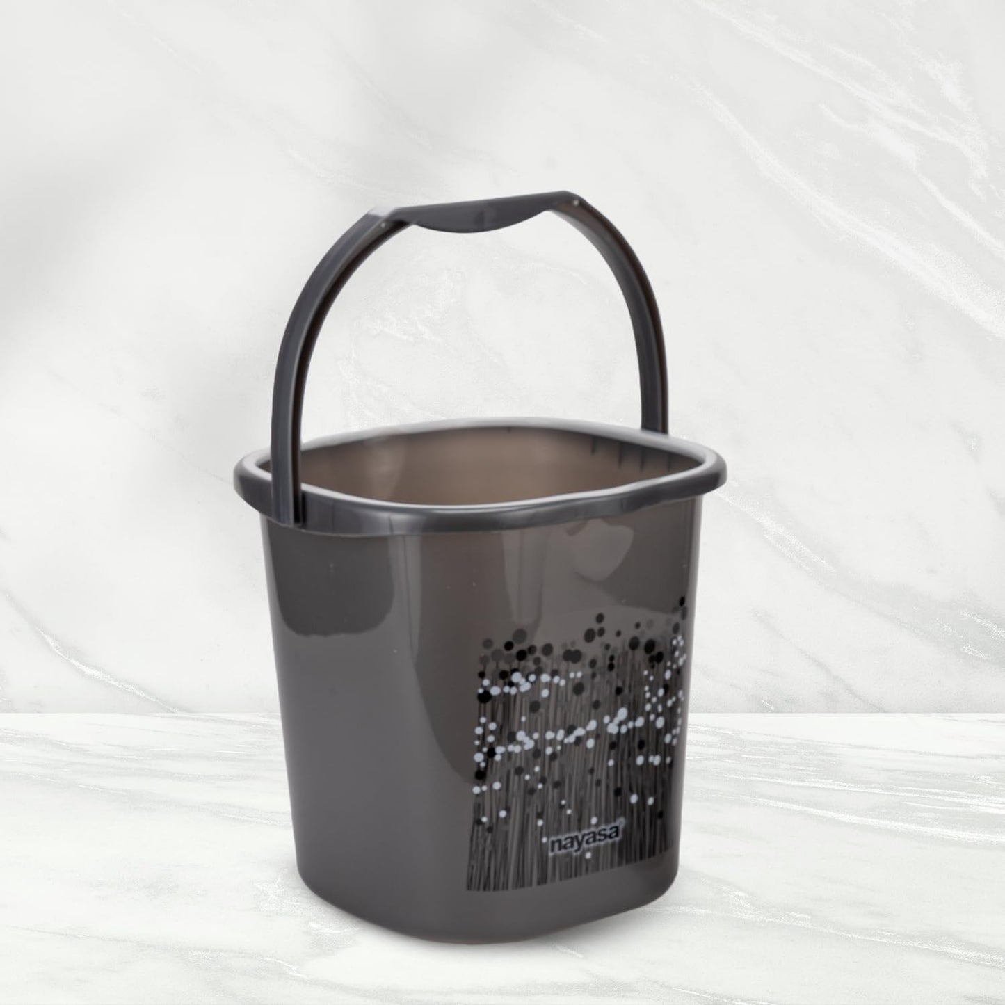 Nayasa Plastic Funk Bucket 20 LTR | Bathroom Bucket | SQUARE BUCKET for Bathroom | Bucket | Black